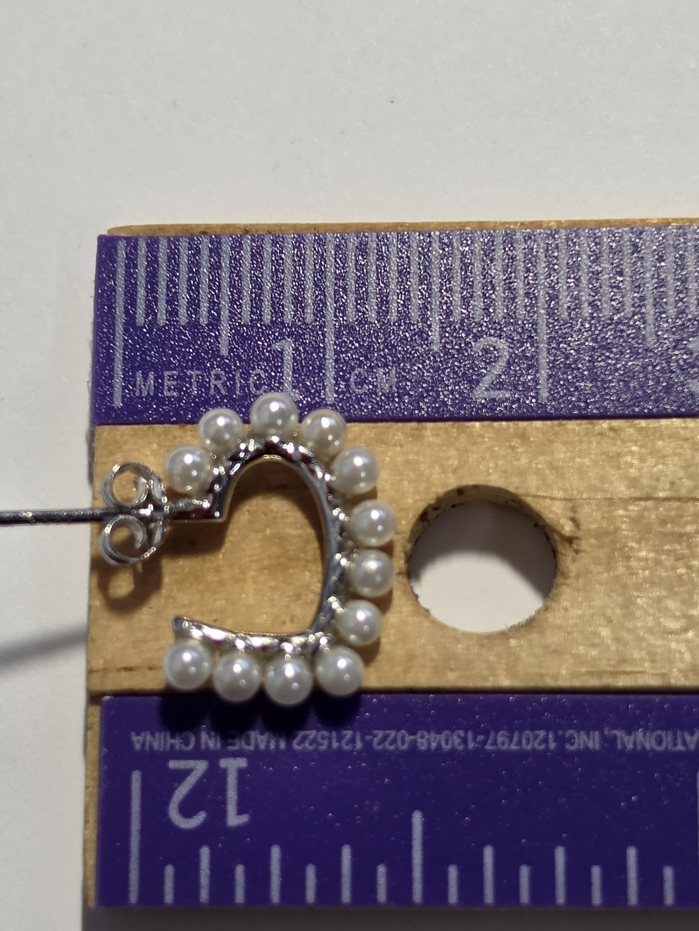 Sterling Forever Pearl Hoop Earrings - White Pearls - Picture 4 of 8